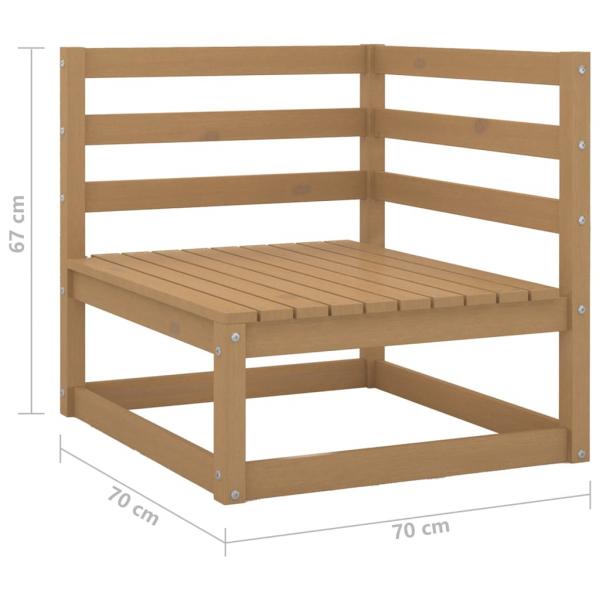 Outdoor-Sofa 3-Sitzer Honigbraun Massivholz Kiefer