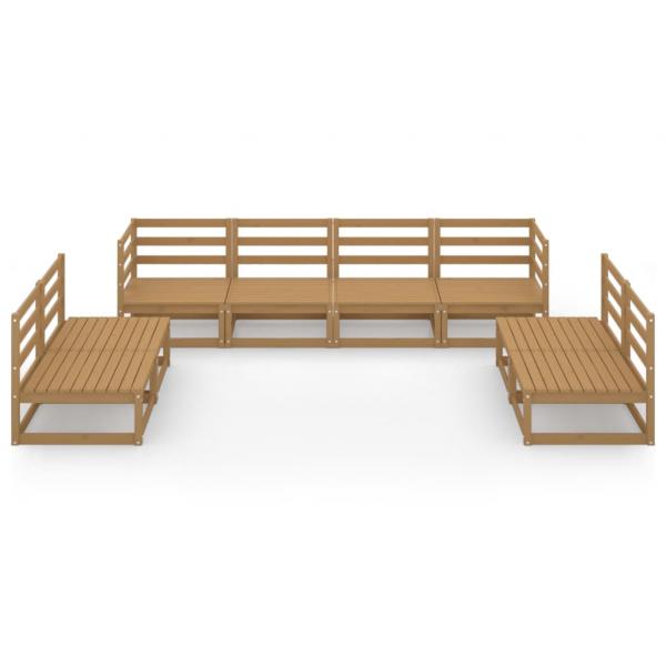 8-tlg. Garten-Lounge-Set Honigbraun Massivholz Kiefer