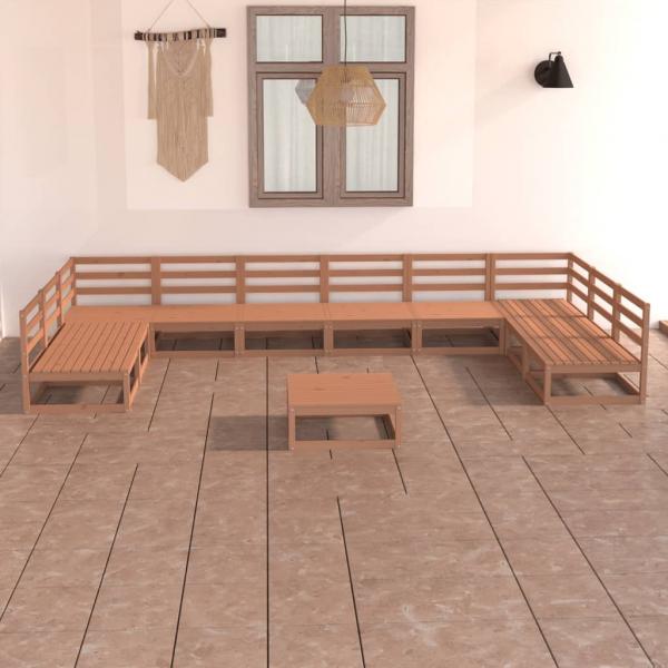 ARDEBO.de - 11-tlg. Garten-Lounge-Set Massivholz Kiefer