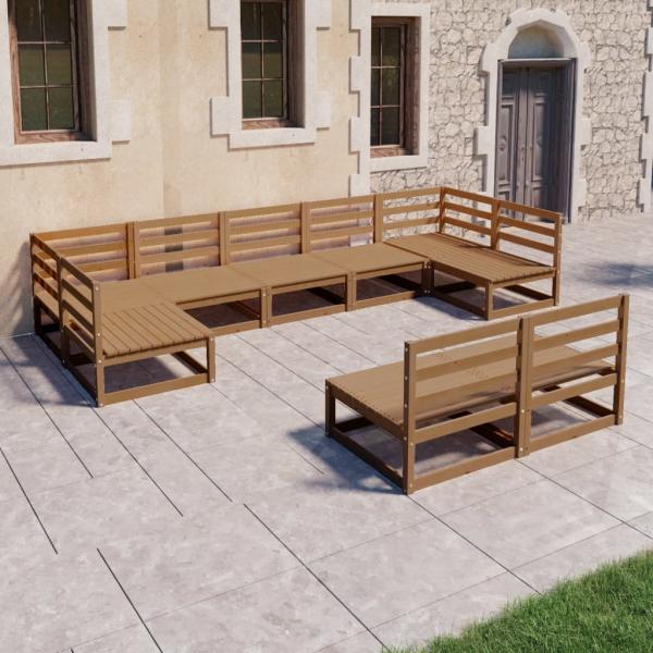 ARDEBO.de - 9-tlg. Garten-Lounge-Set Massivholz Kiefer