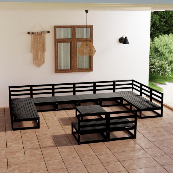 ARDEBO.de - 13-tlg. Garten-Lounge-Set Massivholz Kiefer