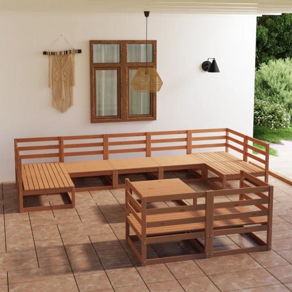 ARDEBO.de - 10-tlg. Garten-Lounge-Set Massivholz Kiefer