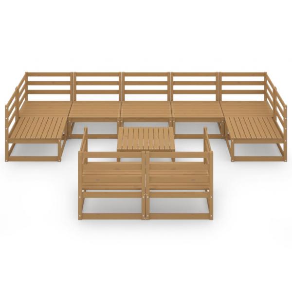 10-tlg. Garten-Lounge-Set Massivholz Kiefer