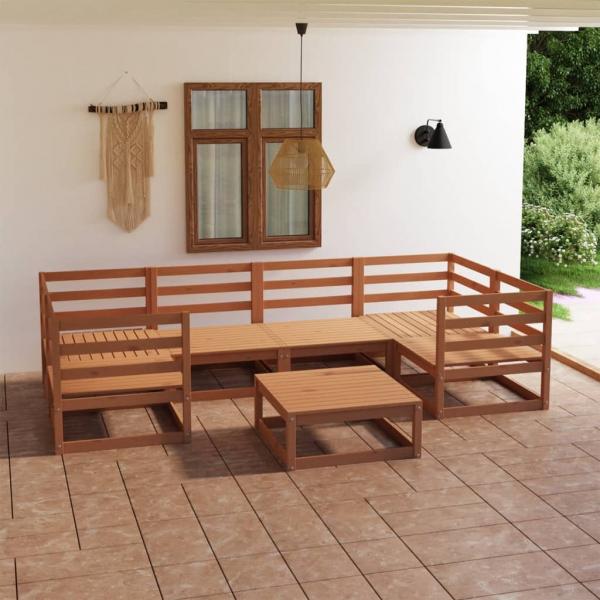 ARDEBO.de - 7-tlg. Garten-Lounge-Set Massivholz Kiefer