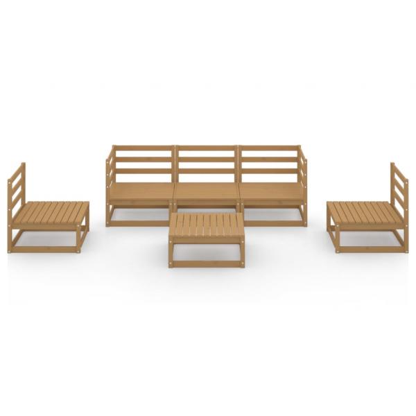 6-tlg. Garten-Lounge-Set Honigbraun Massivholz Kiefer