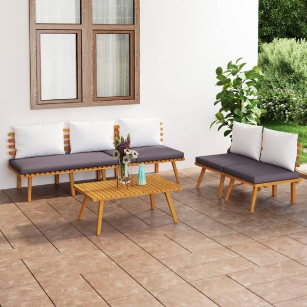 ARDEBO.de - 4-tlg. Garten-Lounge-Set mit Kissen Massivholz Akazie