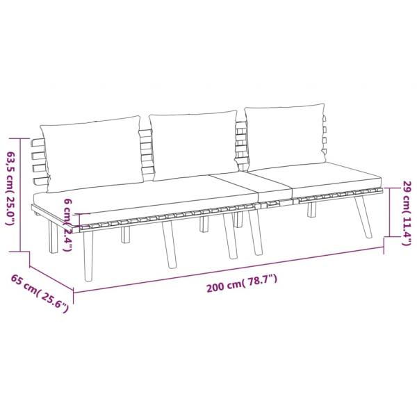 4-tlg. Garten-Lounge-Set mit Kissen Massivholz Akazie