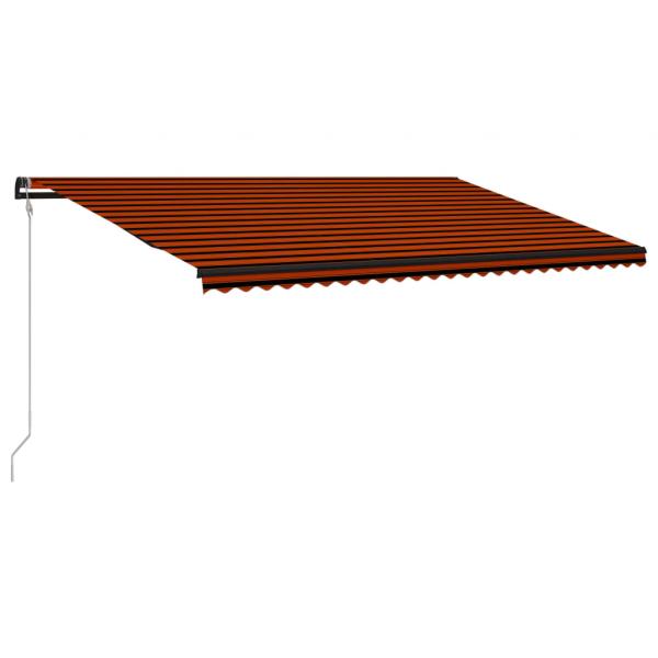 Einziehbare Markise mit Windsensor & LED 600x300cm Orange Braun