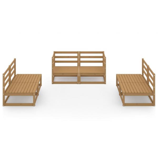 6-tlg. Garten-Lounge-Set Honigbraun Massivholz Kiefer