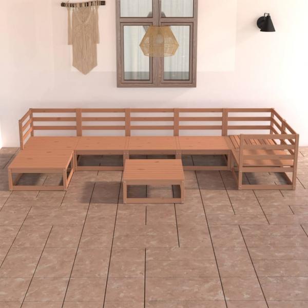 ARDEBO.de - 8-tlg. Garten-Lounge-Set Honigbraun Massivholz Kiefer