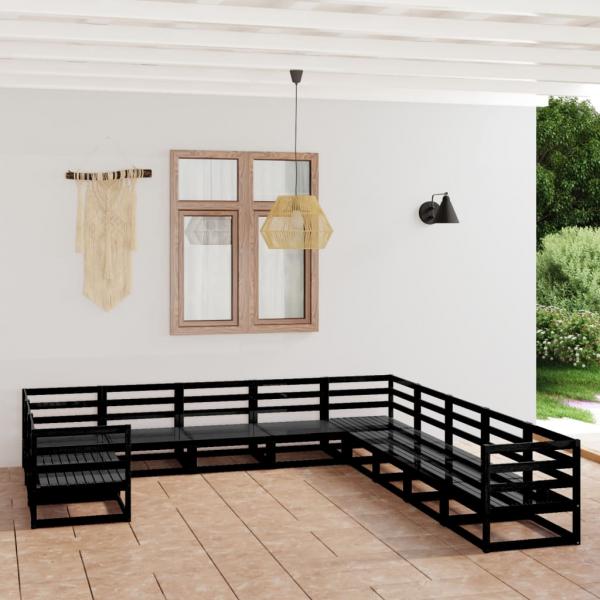 ARDEBO.de - 11-tlg. Garten-Lounge-Set Massivholz Kiefer