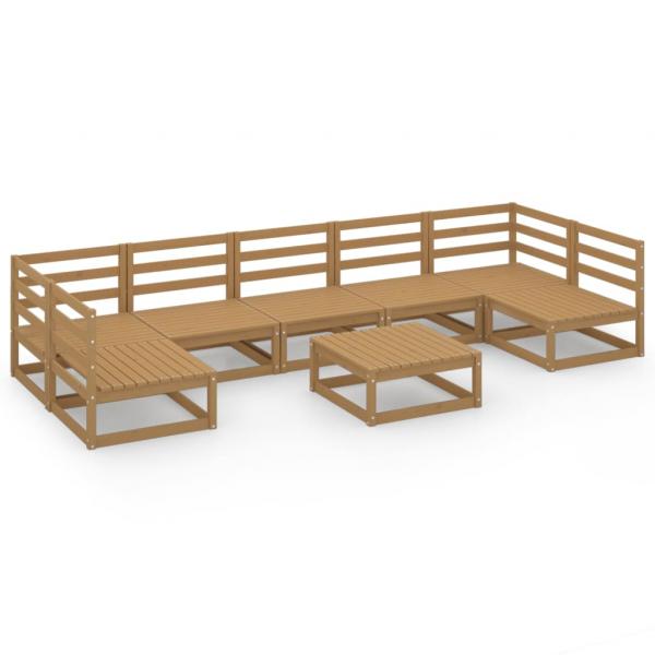 8-tlg. Garten-Lounge-Set Massivholz Kiefer