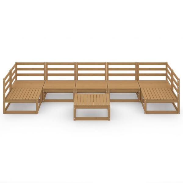 8-tlg. Garten-Lounge-Set Massivholz Kiefer