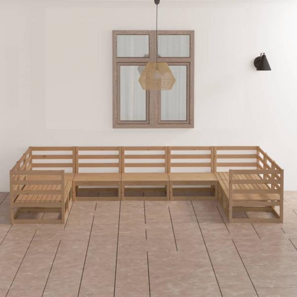 ARDEBO.de - 9-tlg. Garten-Lounge-Set Massivholz Kiefer