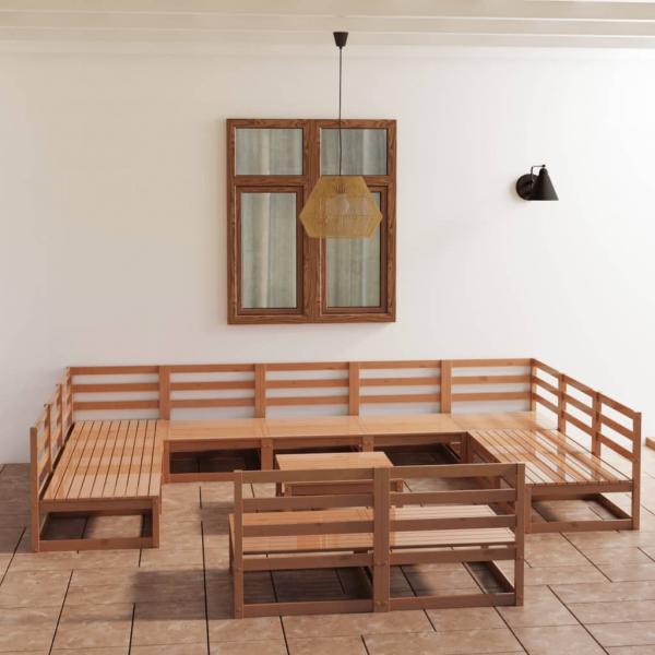 ARDEBO.de - 12-tlg. Garten-Lounge-Set Massivholz Kiefer