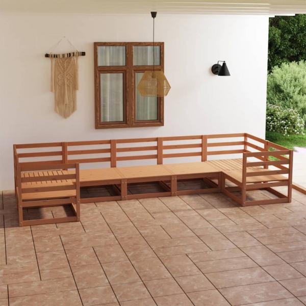 ARDEBO.de - 7-tlg. Garten-Lounge-Set Massivholz Kiefer