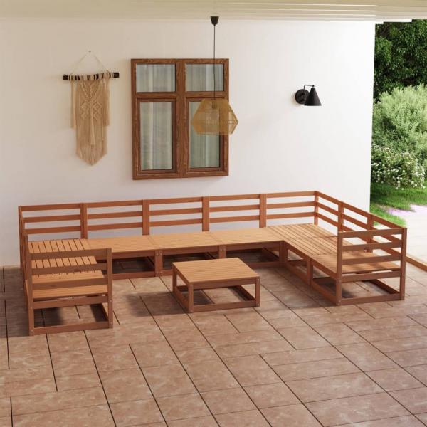 ARDEBO.de - 10-tlg. Garten-Lounge-Set Massivholz Kiefer