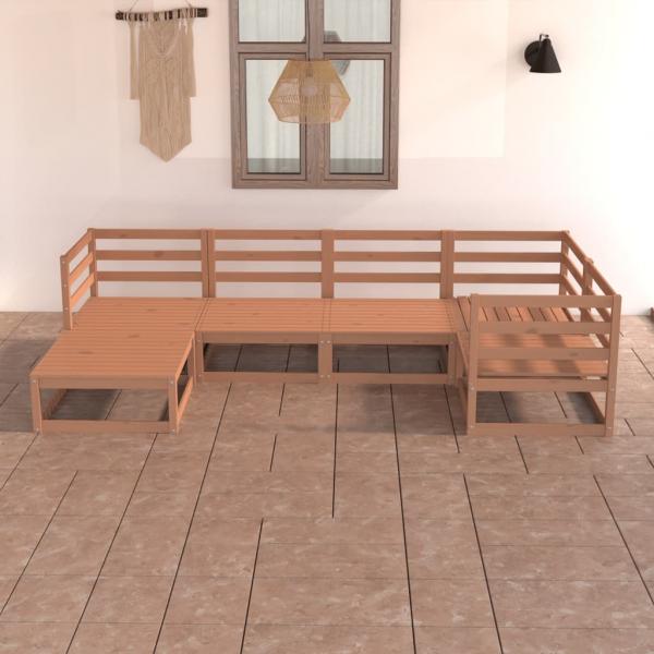 ARDEBO.de - 6-tlg. Garten-Lounge-Set Honigbraun Massivholz Kiefer