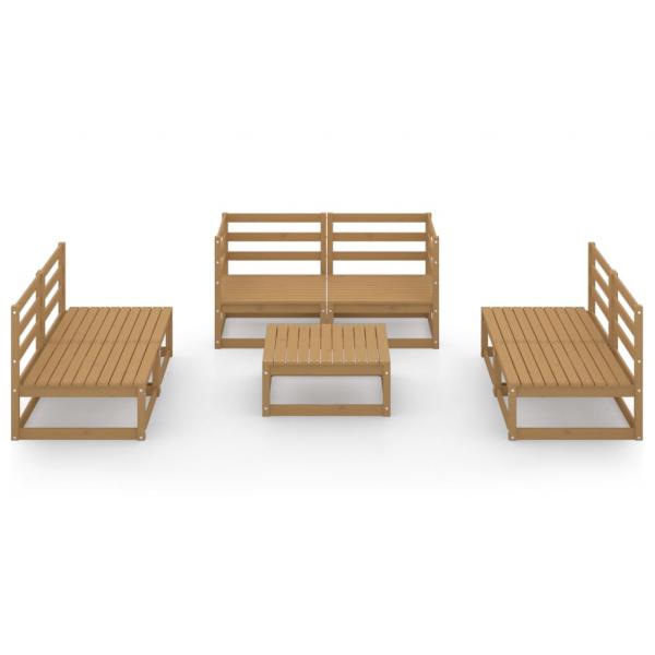 7-tlg. Garten-Lounge-Set Honigbraun Massivholz Kiefer