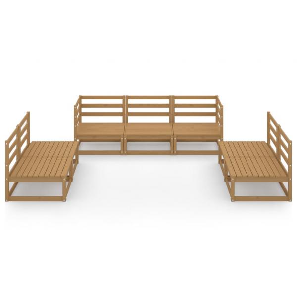 7-tlg. Garten-Lounge-Set Honigbraun Massivholz Kiefer