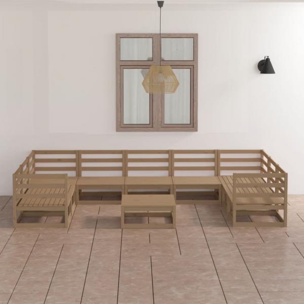 ARDEBO.de - 10-tlg. Garten-Lounge-Set Massivholz Kiefer