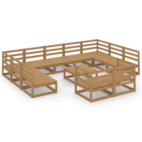 12-tlg. Garten-Lounge-Set Massivholz Kiefer