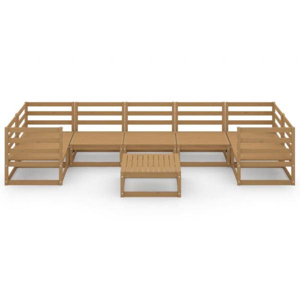 8-tlg. Garten-Lounge-Set Massivholz Kiefer