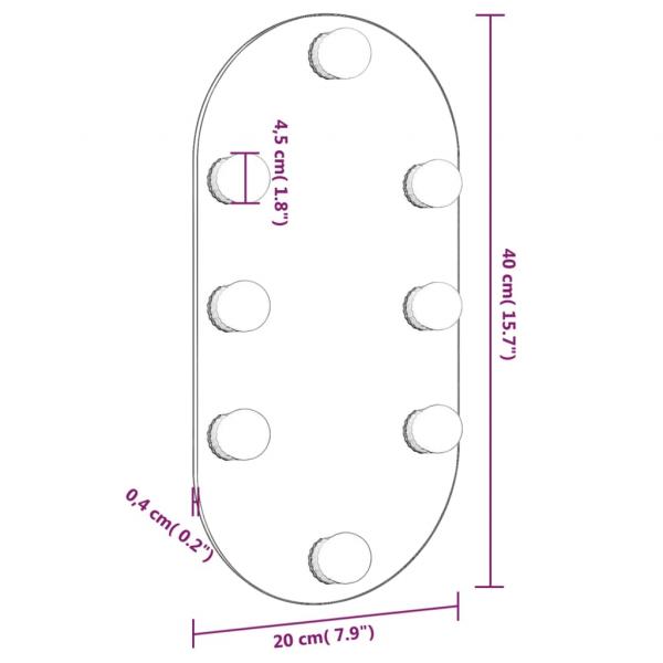 Spiegel mit LED-Leuchten 40x20 cm Glas Oval