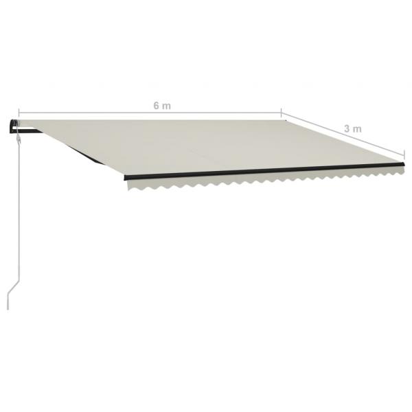 Einziehbare Markise mit Windsensor & LED 600x300cm Creme