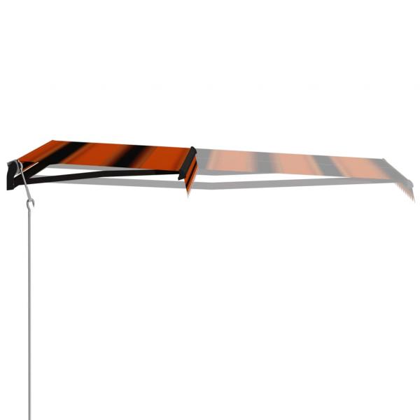 Einziehbare Markise mit Windsensor & LED 350x250cm Orange Braun