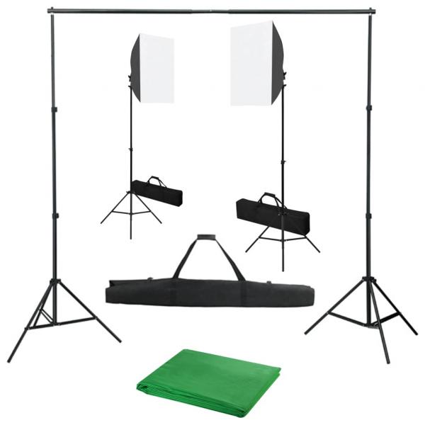 ARDEBO.de - Fotostudio-Set mit Softboxen und Hintergrundsystem