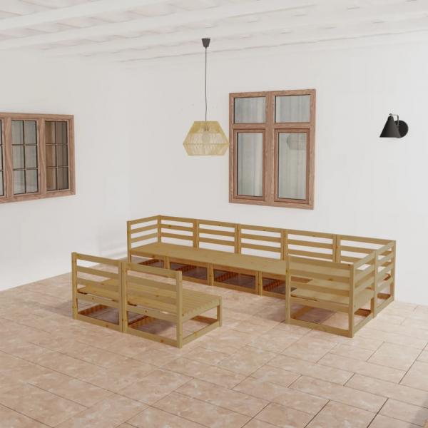 ARDEBO.de - 8-tlg. Garten-Lounge-Set Honigbraun Massivholz Kiefer