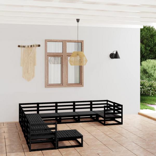 ARDEBO.de - 11-tlg. Garten-Lounge-Set Massivholz Kiefer