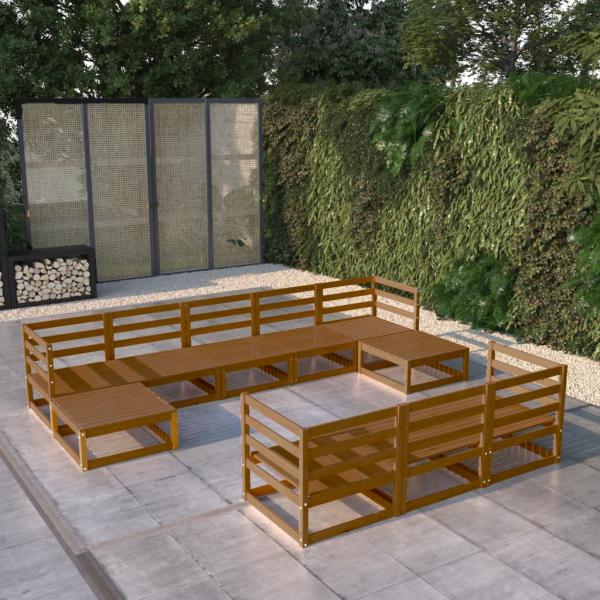 ARDEBO.de - 10-tlg. Garten-Lounge-Set Massivholz Kiefer