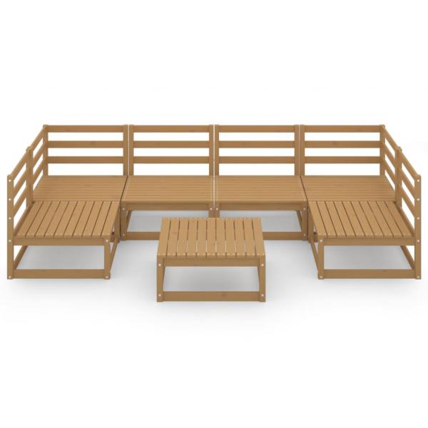 7-tlg. Garten-Lounge-Set Massivholz Kiefer