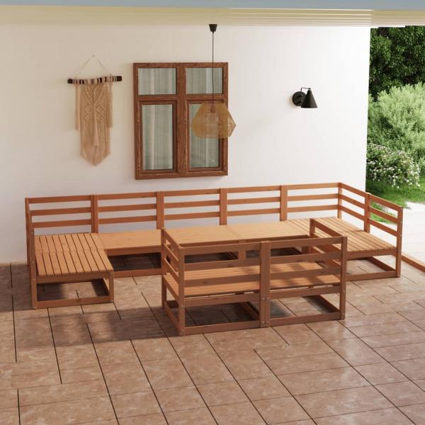 ARDEBO.de - 9-tlg. Garten-Lounge-Set Massivholz Kiefer