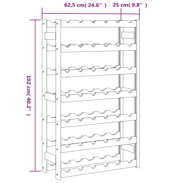 Weinregal für 42 Flaschen Braun Massivholz Kiefer