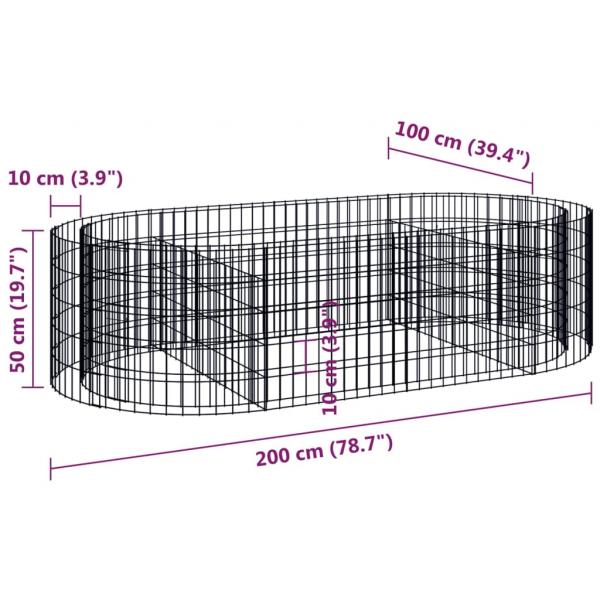 Gabionen-Hochbeet Verzinktes Eisen 200x100x50 cm