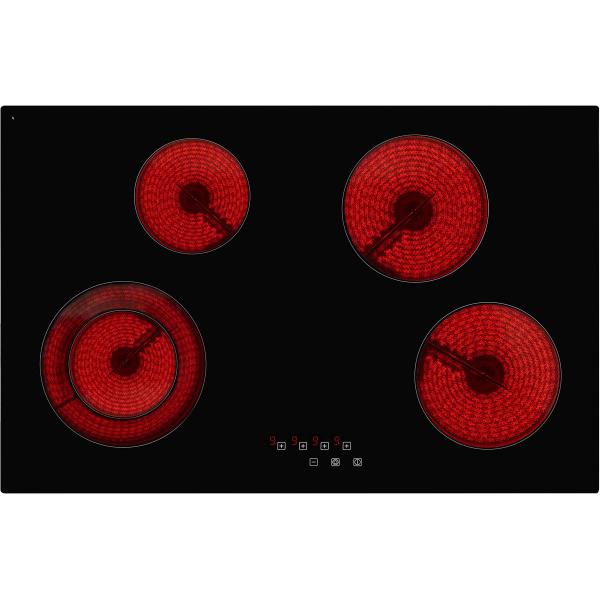 Exquisit EKI801-5 Induktionskochfeld, 78 cm breit, 9 Leistungsstufen, Kindersicherung, Restwärmeanzeige, Ankochautomatik, Rahmenlos, schwarz