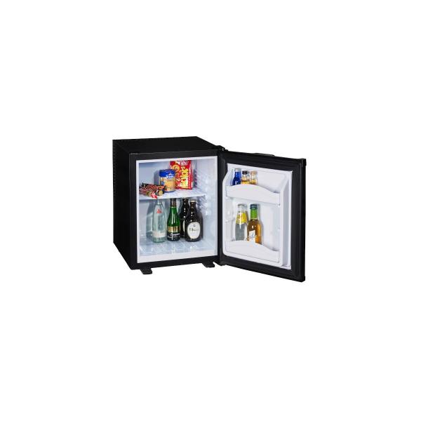 PKM MC35E Minibar Kühlschrank, 38,5 cm breit, 32 L, regelbares Thermostat, LED Beleuchtung, schwarz