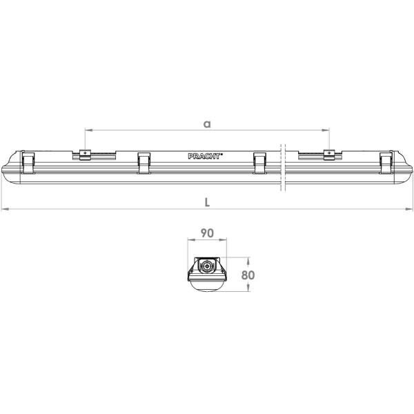 Pracht Luna BL Feuchtraum-Wannenleuchte, LED, IP65, 47W, 4000K, 6500lm, weiß (5211015B)