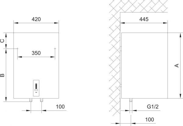 Gorenje OTGS 50 SM/D Warmwasserspeicher (druckfest), 49,1 l, EEK: B, 2 kW, Frostschutz, IP 24, weiß