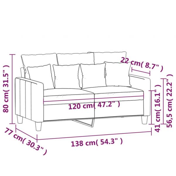 2-Sitzer-Sofa Taupe 120 cm Stoff