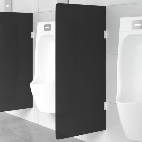 ARDEBO.de - Urinal-Trennwand Wandmontage Schwarz 90x40 cm Hartglas