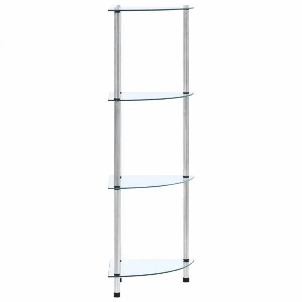 ARDEBO.de - Regal mit 4 Ablagen Transparent 30x30x100 cm Hartglas