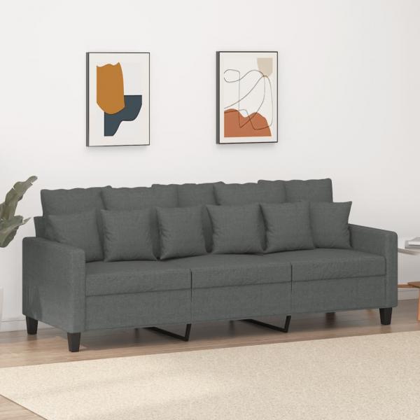 ARDEBO.de - 3-Sitzer-Sofa Dunkelgrau 180 cm Stoff