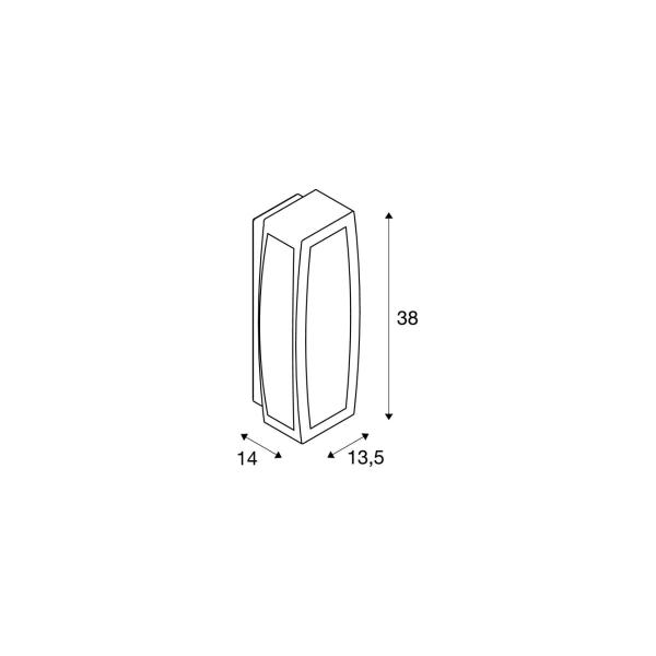 SLV MERIDIAN BOX Sensor Outdoor Wandleuchte, TC-(D,H,T,Q)SE, IP54, anthrazit, max. 25W (230085)