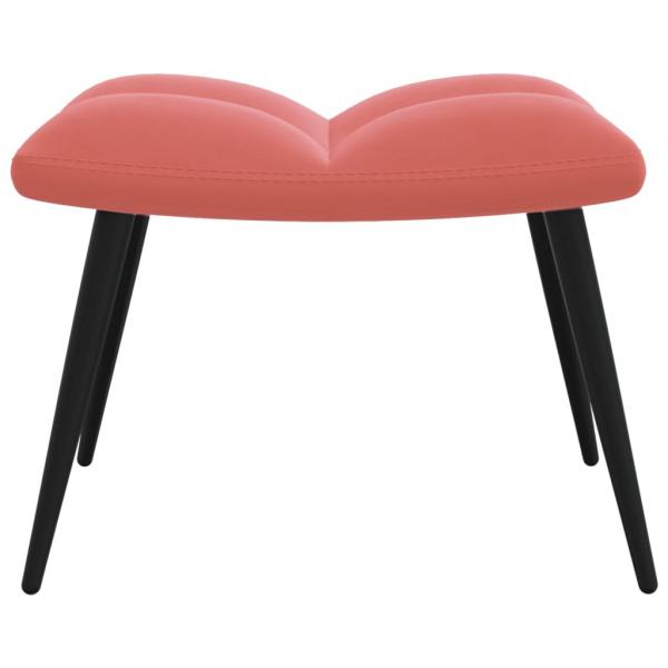 Relaxsessel mit Hocker Rosa Samt