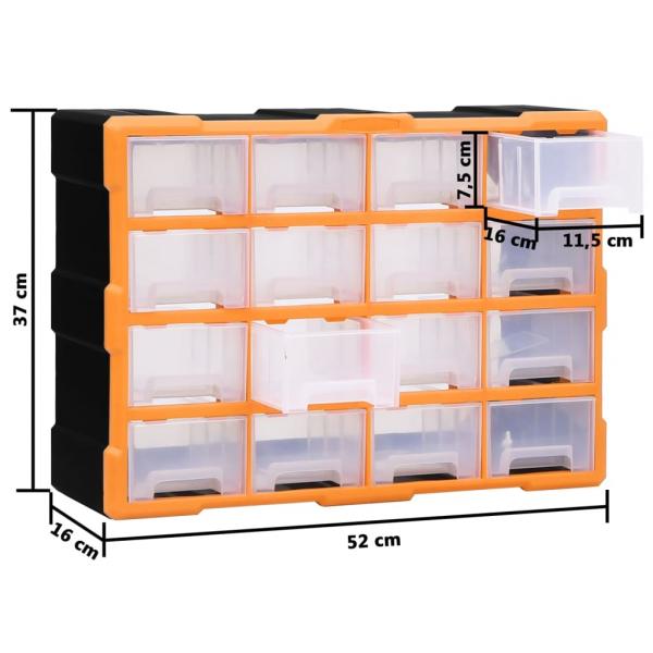 Multi-Schubladen-Organizer 16 Schubladen 52x16x37 cm