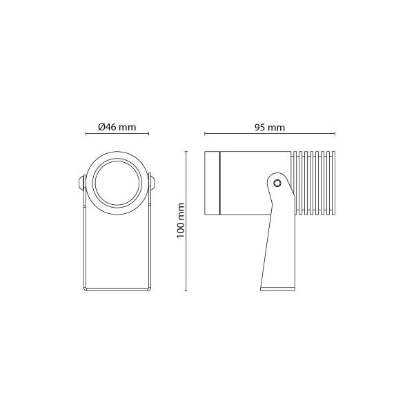 SG Leuchten Hovden LED Strahler, 8W, 550lm, 3000K, Phasenabschnittsdimmung, graphit (630001)